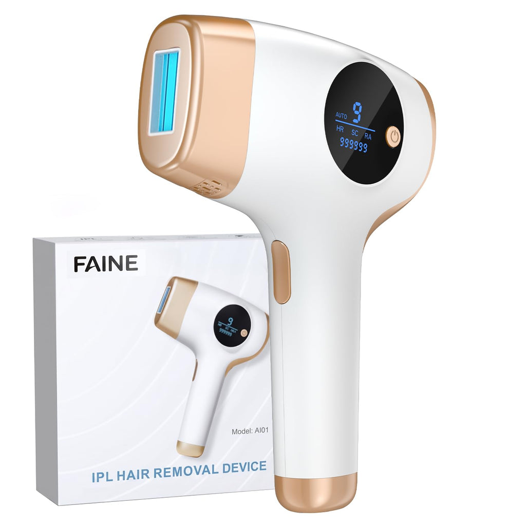 IPL Hair Removal Device, Fanie 3-in-1 OTC Home Hair Remover, Gentle Hair Reduction for Women Men, with Goggles & Razor, 999,999 Flashes, Corded for Armpits Legs Arms Bikini Line